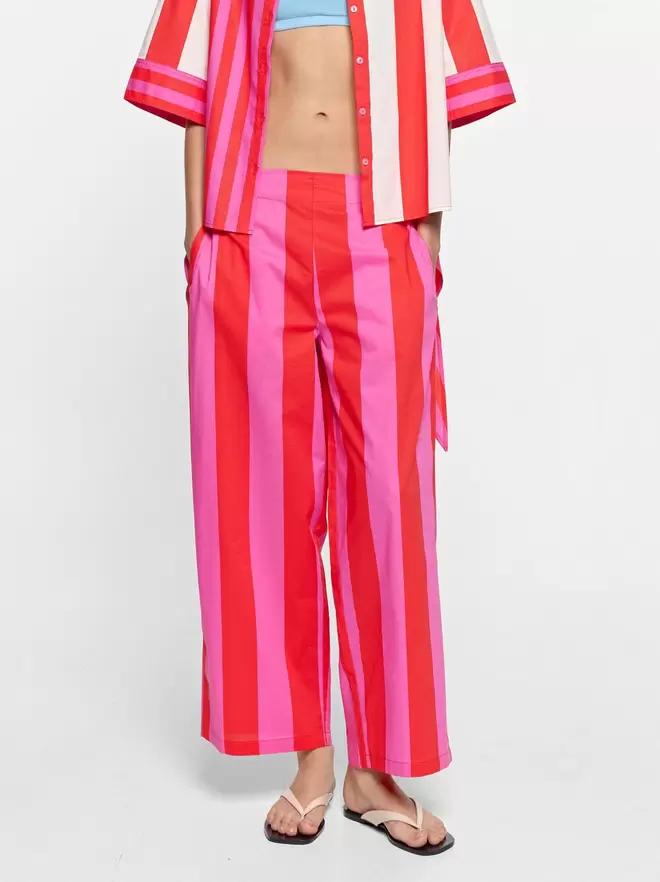 Pantalon à rayures 100% coton