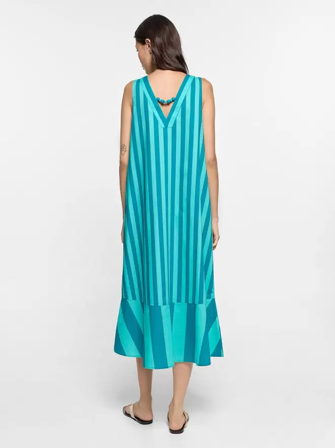Robe à rayures avec contraste 100% coton