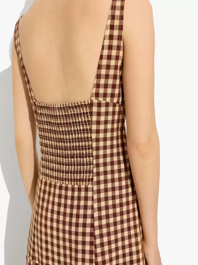 Robe midi à carreaux vichy