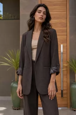 BLAZER À MANCHES RETROUSSÉES