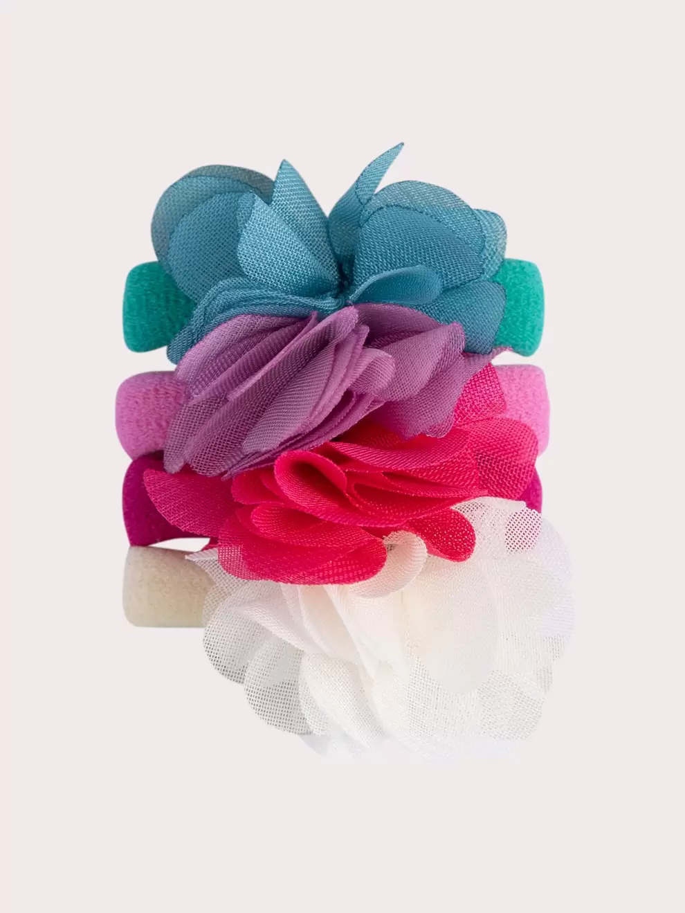 Lot de 4 élastiques fleuries pour fille