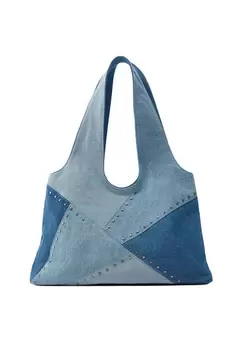 Sac shopping patchwork denim