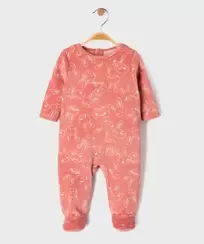 Pyjama en velours à motifs lapins bébé fille