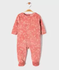 Pyjama en velours à motifs lapins bébé fille