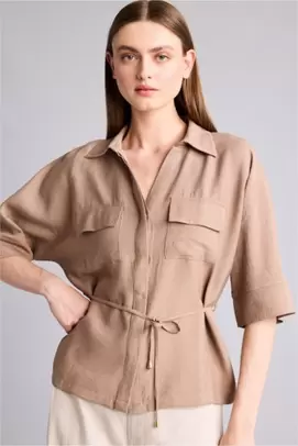 Chemise oversize à manches courtes