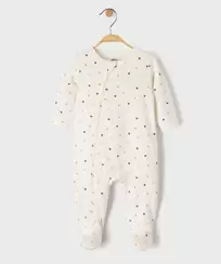 Pyjama dors bien en coton imprimé coeurs ouverture devant par zip bébé