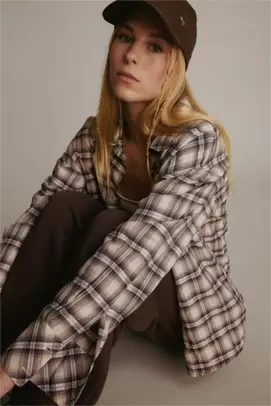 Oversize Shirt Collar Long Sleeve Shirt