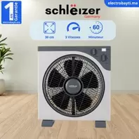 Schlëizer Ventilateur Posable 12'' - Carré - 3 vitesses - Gris