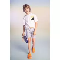 Defacto Short de Bain en Tissu pour Garçon Collection Spéciale - Argent