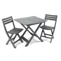 Kitea Set Pliable Tevere Table +2 Chaises - Anthracite