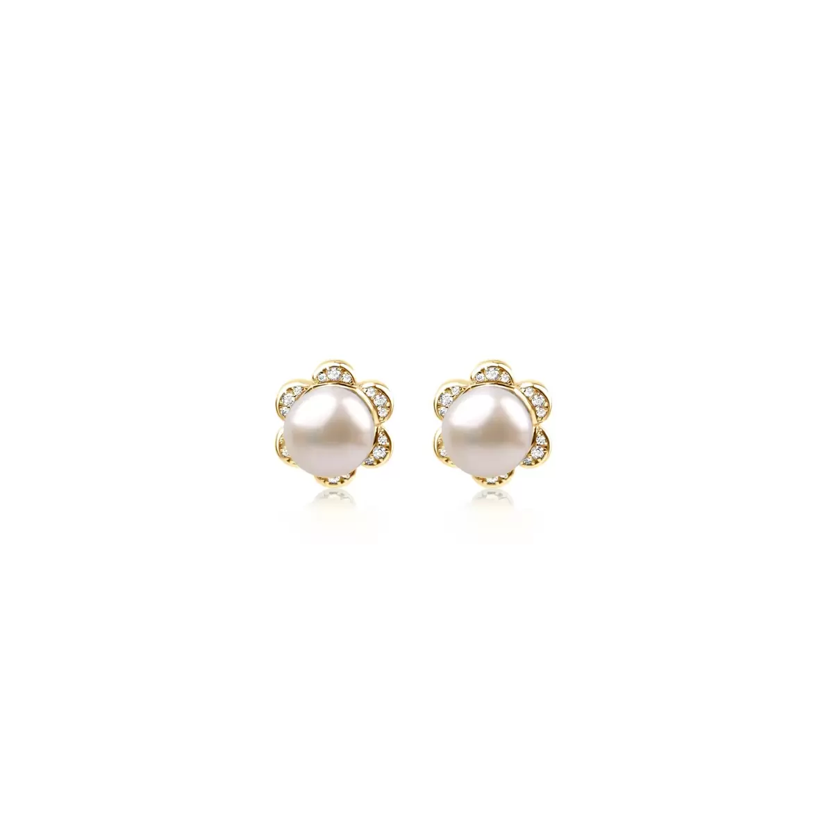 Puces d'oreilles Flower Excellence Plaqué Or 18K 3Mic+D24 & FWP