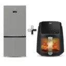 PACK ( REFRIGERATEUR BEKO COMBINE NO FROST INOX + AIR FRYER...