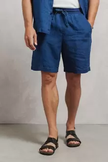 Bermuda 100% lin taille élastiquée