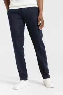 Pantalon chino straight 100% lin