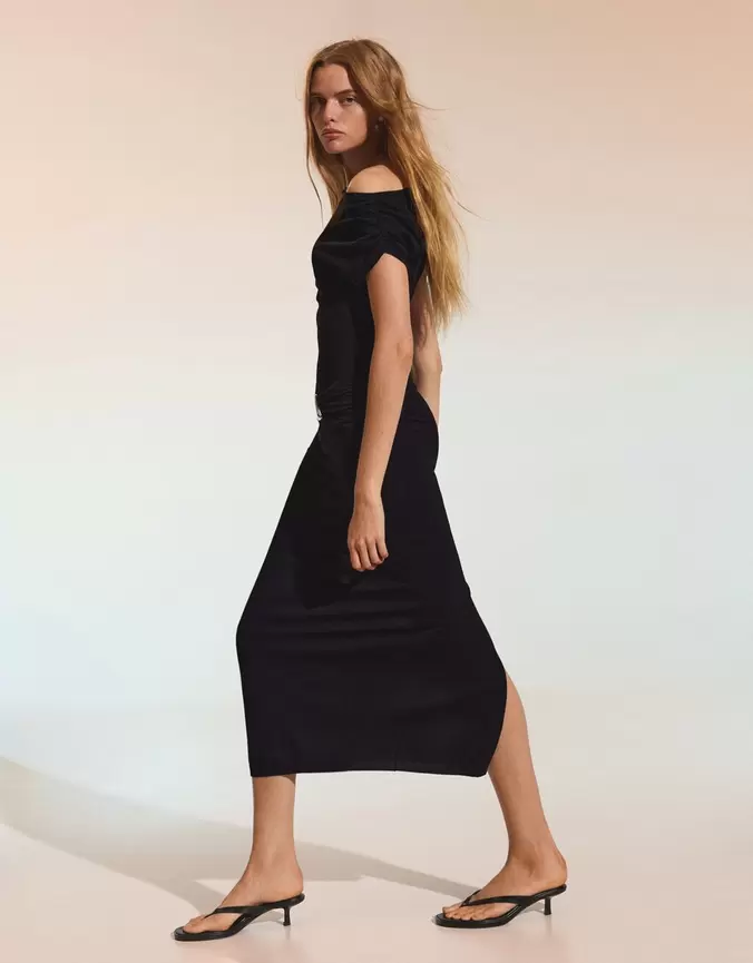 Robe midi ceinture