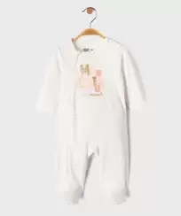 Pyjama en velours à motifs pailletés fermeture zippée devant bébé fille