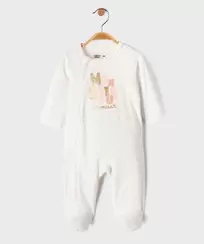 Pyjama en velours à motifs pailletés fermeture zippée devant bébé fille