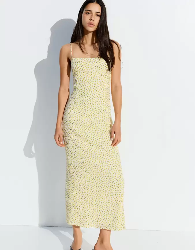 Robe midi gaufrée