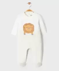 Pyjama en velours motif lion bébé