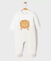 Pyjama en velours motif lion bébé