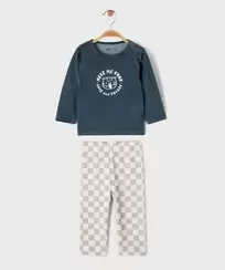 Pyjama 2 pièces en velours à motif tigre bébé garçon