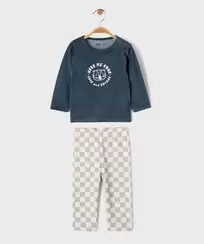 Pyjama 2 pièces en velours à motif tigre bébé garçon