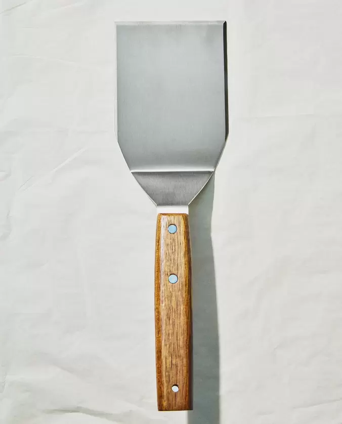 SPATULE À HAMBURGER ACIER ET BOIS