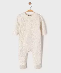 Pyjama en coton à motifs fleuris avec fermeture devant bébé fille