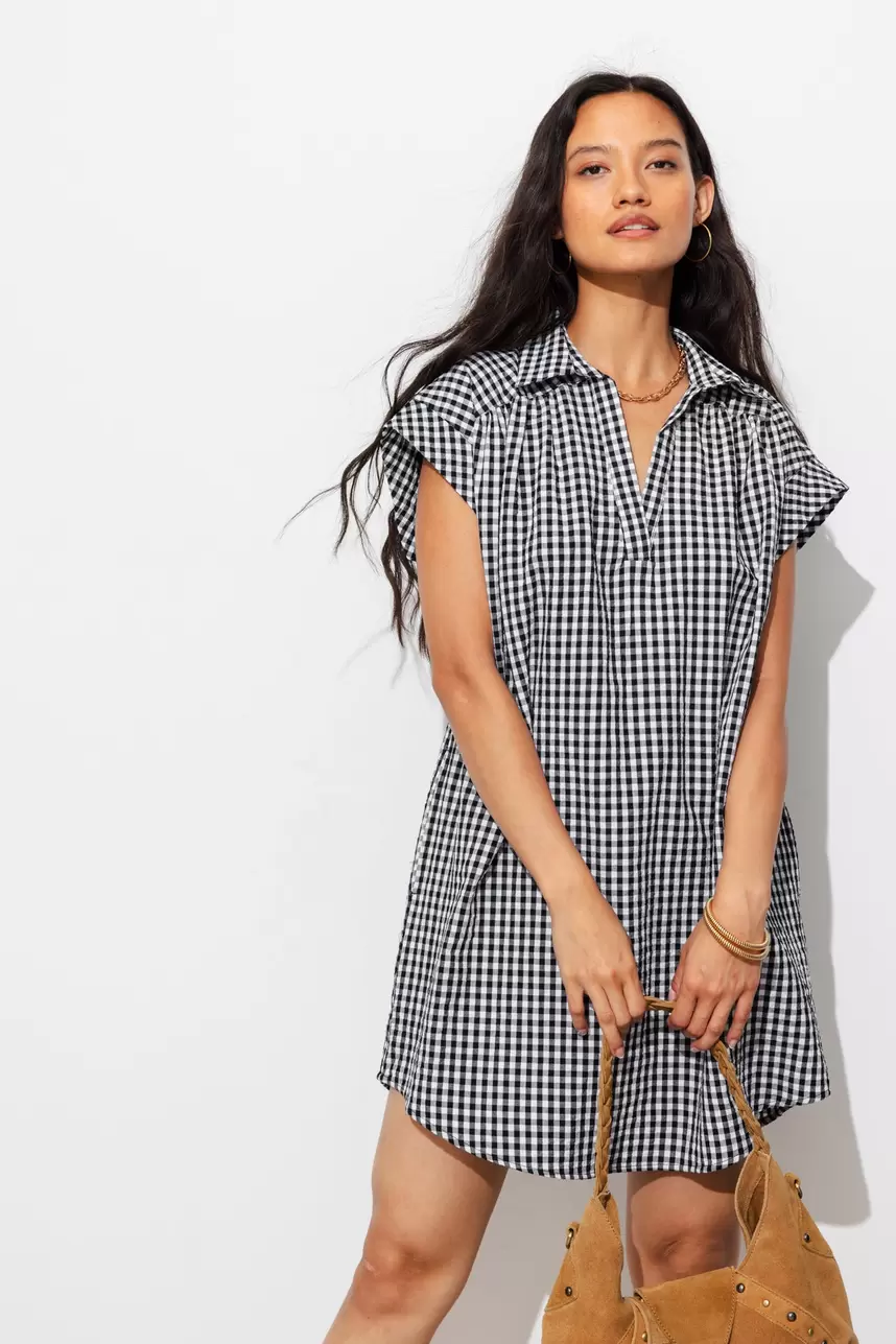 Robe brodée en gaze de coton