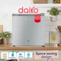 Daiko Mini Réfrigérateur 46L Classe A+ Compact et Silencieux, Dark Silver, FMD-903K