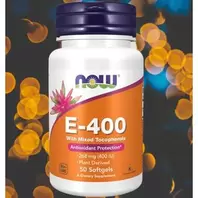 Now Foods Vitamine E-400 268 mg (400 UI) Mixed Tocopherols, Antioxidant Protection, 50 Softgels