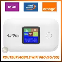 مودم راوتر جوال بتقنية واي فاي 5G/4G LTE CAT6 بسرعة 300 ميجابت في الثانية مع شريحة SIM وشاشة، وعمر بطارية يصل إلى 12 ساعة