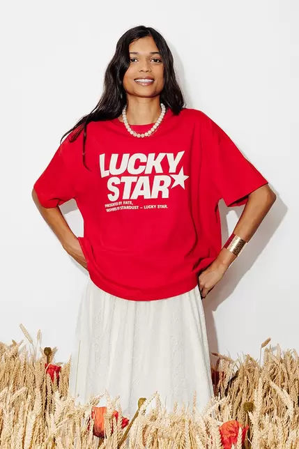 T-shirt à message lucky star