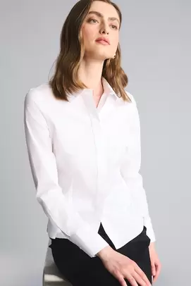 Chemise ajustée en bengaline à manches longues