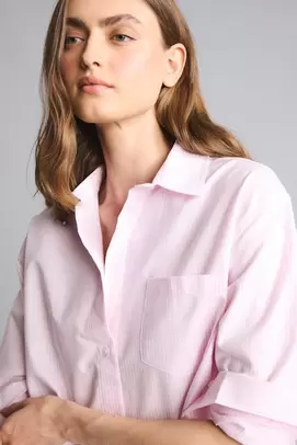 Chemise oversize en oxford à manches longues