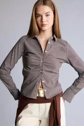 Chemise en bengaline à manches longues Coupe slim