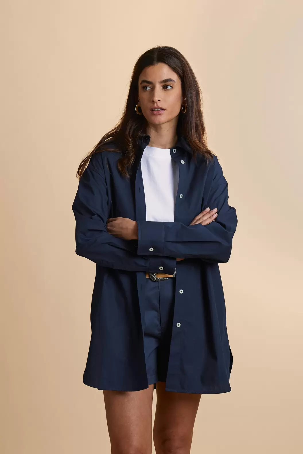 Women’s oversized cotton poplin shirt – Clara