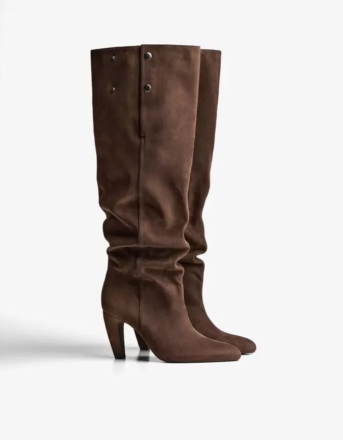 Bottes à talon et tige large