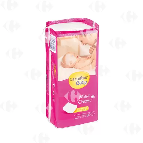 Coton Maxi Carré Bébé Carrefour 80 unités