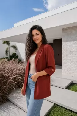 VESTE À MANCHES RETROUSSÉES