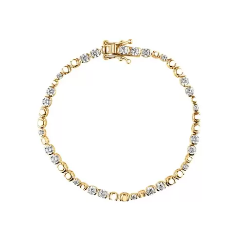 Gourmette rivière Excellence Plaqué Or 18K 3Mic