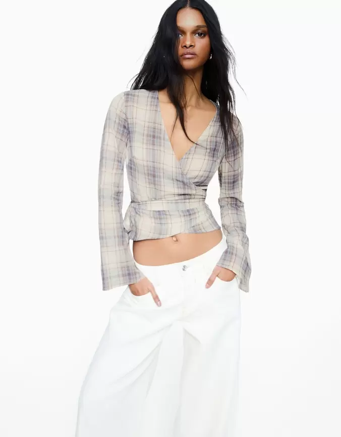 Blouse croisée imprimée