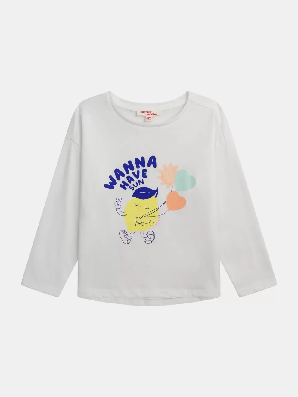 T-shirt manches longues animation citron pour fille