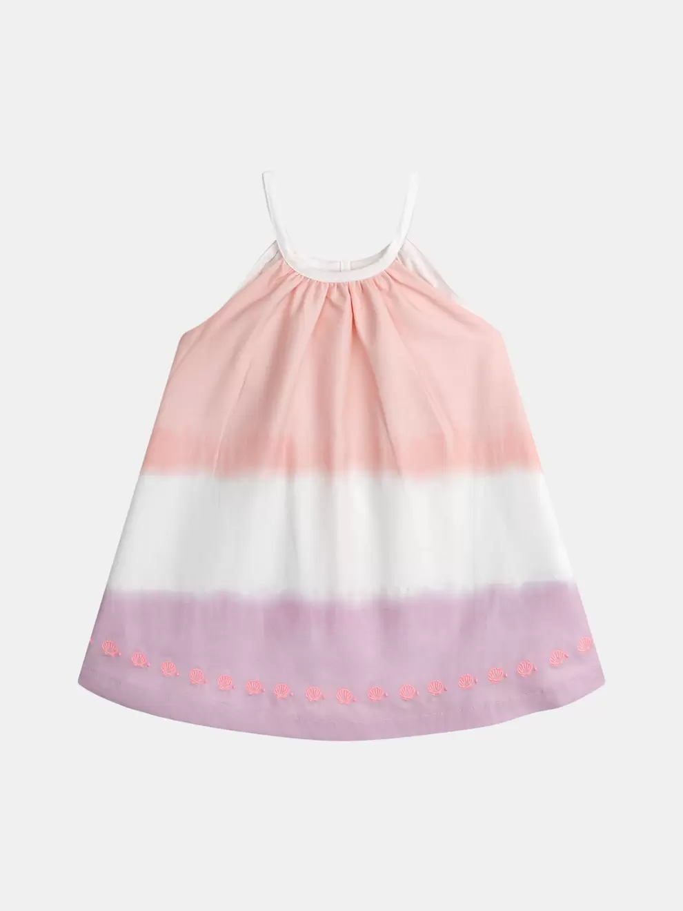 Robe trapèze à col montant dégradé corail pour bébé fille
