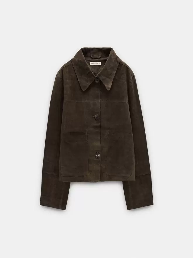 Veste en cuir avec poches