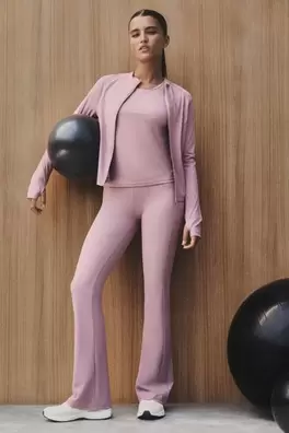 Ribbed flared sports leggings