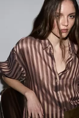 Semi-sheer flowing shirt