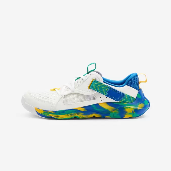 Chaussures de sport à scratch respirantes enfant, Playful Summer vert et jaune