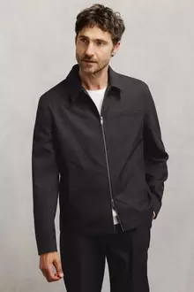 Veste zippée col chemise rayée