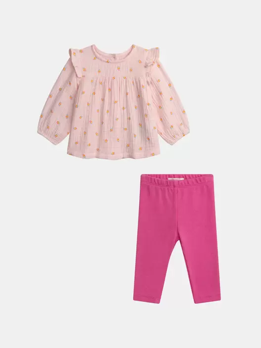 Ensemble tunique fleuri et rose passion pour bébé fille